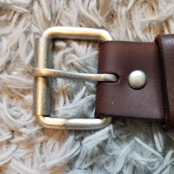 Dark brown AE leather belt, 36" - Picture 3 of 7